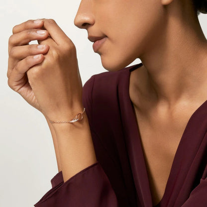 [⭐Shinejoy]LOVE DOUBLE RING HALF DIAMOND BRACELET