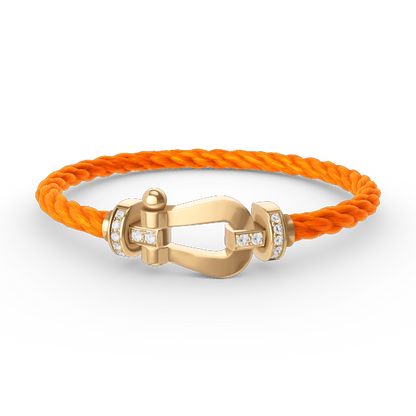 [⭐Shinejoy]FORCE LARGE HORSESHOE HALF DIAMOND BRACELET GOLD