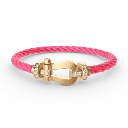 [⭐Shinejoy]FORCE LARGE HORSESHOE HALF DIAMOND BRACELET GOLD