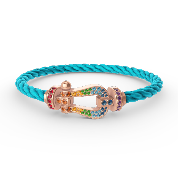 [⭐Shinejoy]FORCE LARGE HORSESHOE  COLORED DIAMOND BRACELET ROSE GOLD