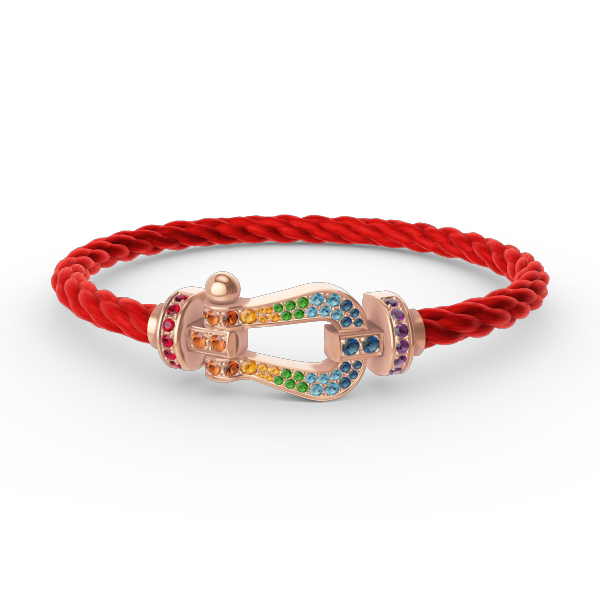 [⭐Shinejoy]FORCE LARGE HORSESHOE  COLORED DIAMOND BRACELET ROSE GOLD