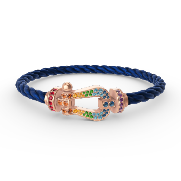 [⭐Shinejoy]FORCE LARGE HORSESHOE  COLORED DIAMOND BRACELET ROSE GOLD