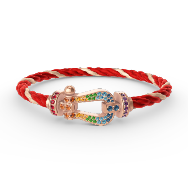 [⭐Shinejoy]FORCE LARGE HORSESHOE  COLORED DIAMOND BRACELET ROSE GOLD