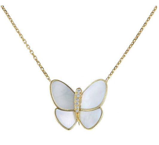 [⭐Shinejoy]BUTTERFLY GOLD MOP DIAMOND NECKLACE