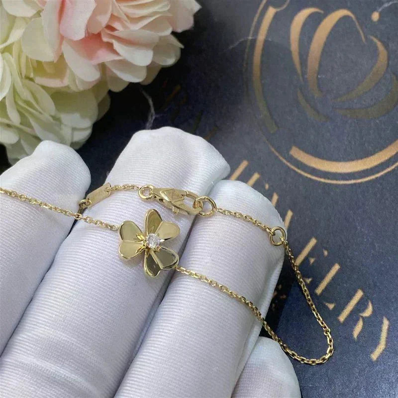 [⭐Shinejoy]FRIVOLE GOLD FLOWER PINK MALACHITE BRACELET