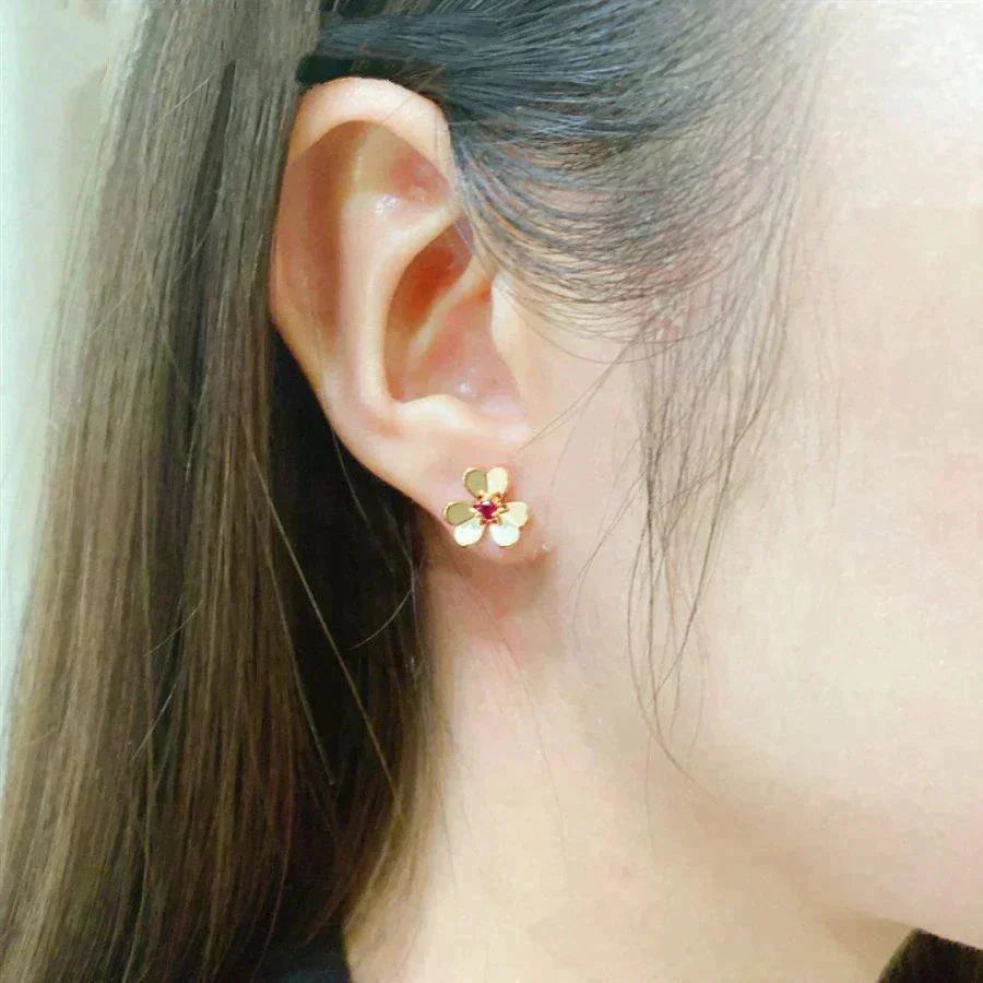 [⭐Shinejoy]FRIVOLE  FLOWER PINK EARRINGS