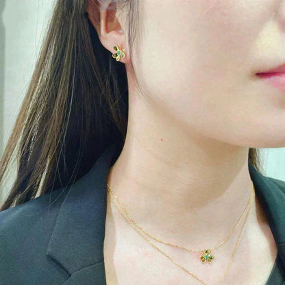 [⭐Shinejoy]FRIVOLE  FLOWER MALACHITE EARRINGS