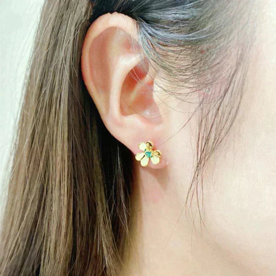 [⭐Shinejoy]FRIVOLE  FLOWER MALACHITE EARRINGS