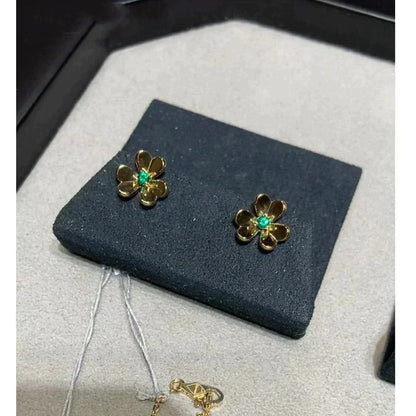[⭐Shinejoy]FRIVOLE  FLOWER MALACHITE EARRINGS