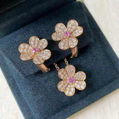 [⭐Shinejoy]FRIVOLE ROSE GOLD FLOWER DIAMOND NECKLACE