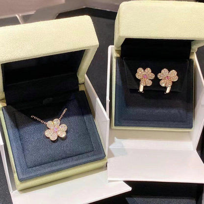 [⭐Shinejoy]FRIVOLE ROSE GOLD FLOWER DIAMOND NECKLACE