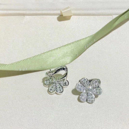 [⭐Shinejoy]FRIVOLE SILVER FLOWER DIAMOND EARRINGS