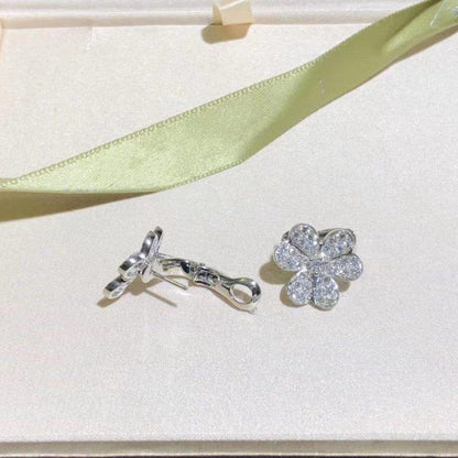 [⭐Shinejoy]FRIVOLE SILVER FLOWER DIAMOND EARRINGS