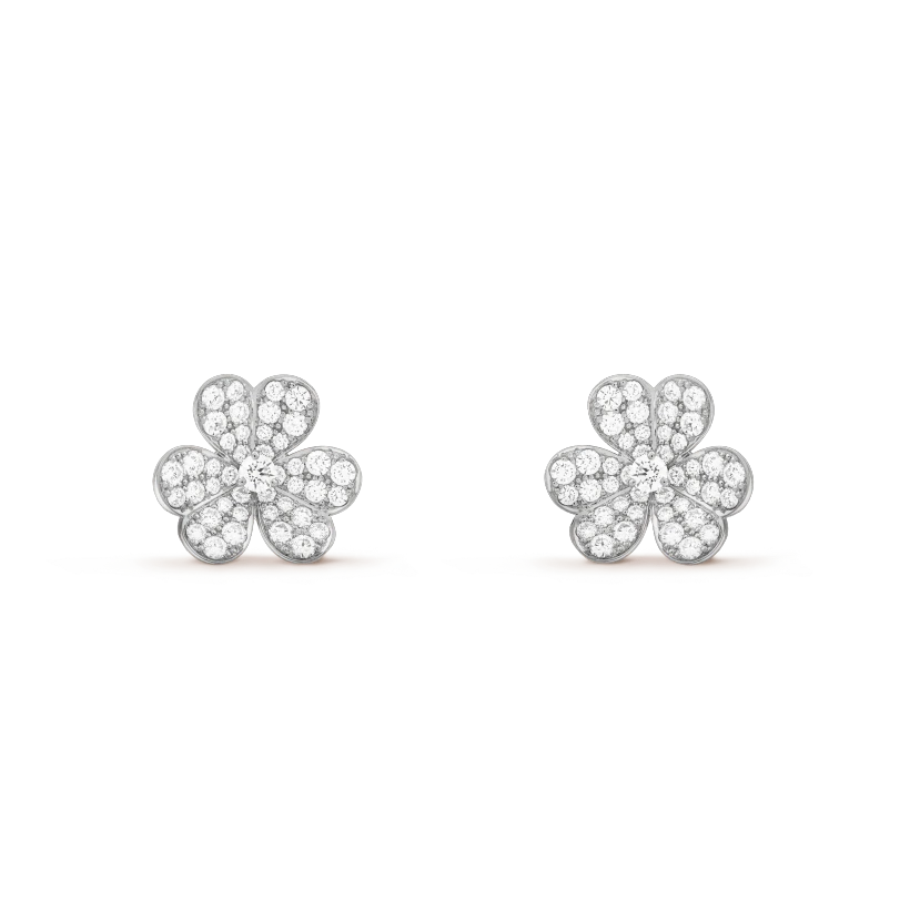 [⭐Shinejoy]FRIVOLE SILVER FLOWER DIAMOND EARRINGS