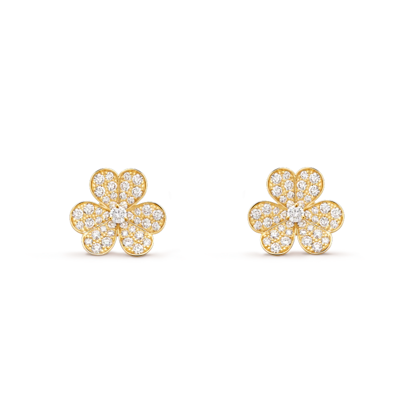 [⭐Shinejoy]FRIVOLE GOLD FLOWER DIAMOND EARRINGS