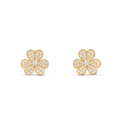 [⭐Shinejoy]FRIVOLE GOLD FLOWER DIAMOND EARRINGS