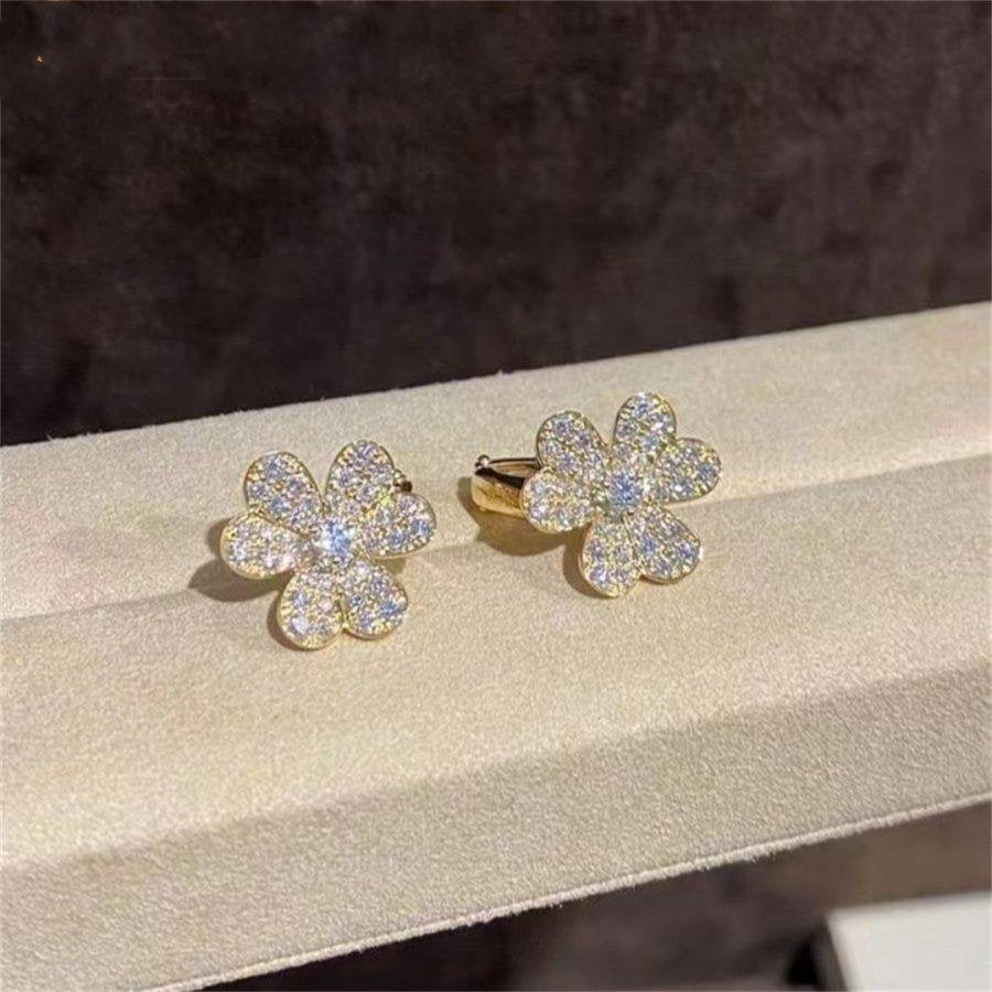 [⭐Shinejoy]FRIVOLE GOLD FLOWER DIAMOND EARRINGS