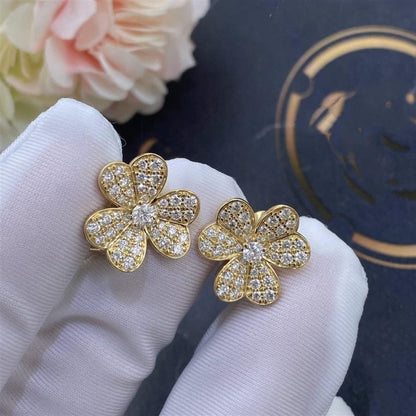 [⭐Shinejoy]FRIVOLE GOLD FLOWER DIAMOND EARRINGS