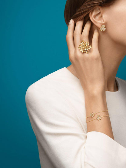 [⭐Shinejoy]FRIVOLE GOLD FLOWER DIAMOND EARRINGS