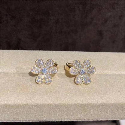 [⭐Shinejoy]FRIVOLE GOLD FLOWER DIAMOND EARRINGS