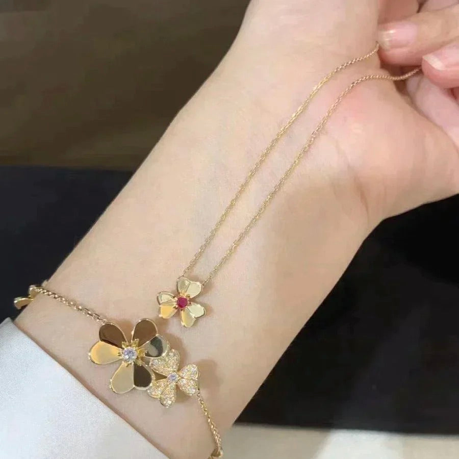 [⭐Shinejoy]FRIVOLE GOLD FLOWER NECKLACE