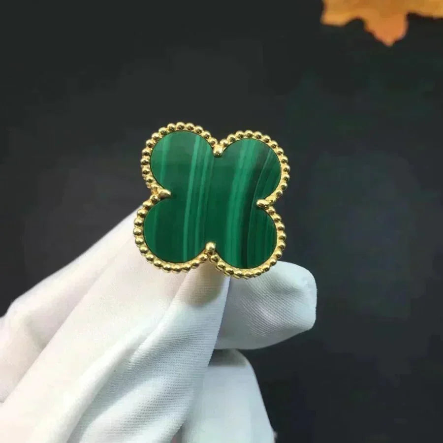 [⭐Shinejoy]CLOVER MALACHITE RING