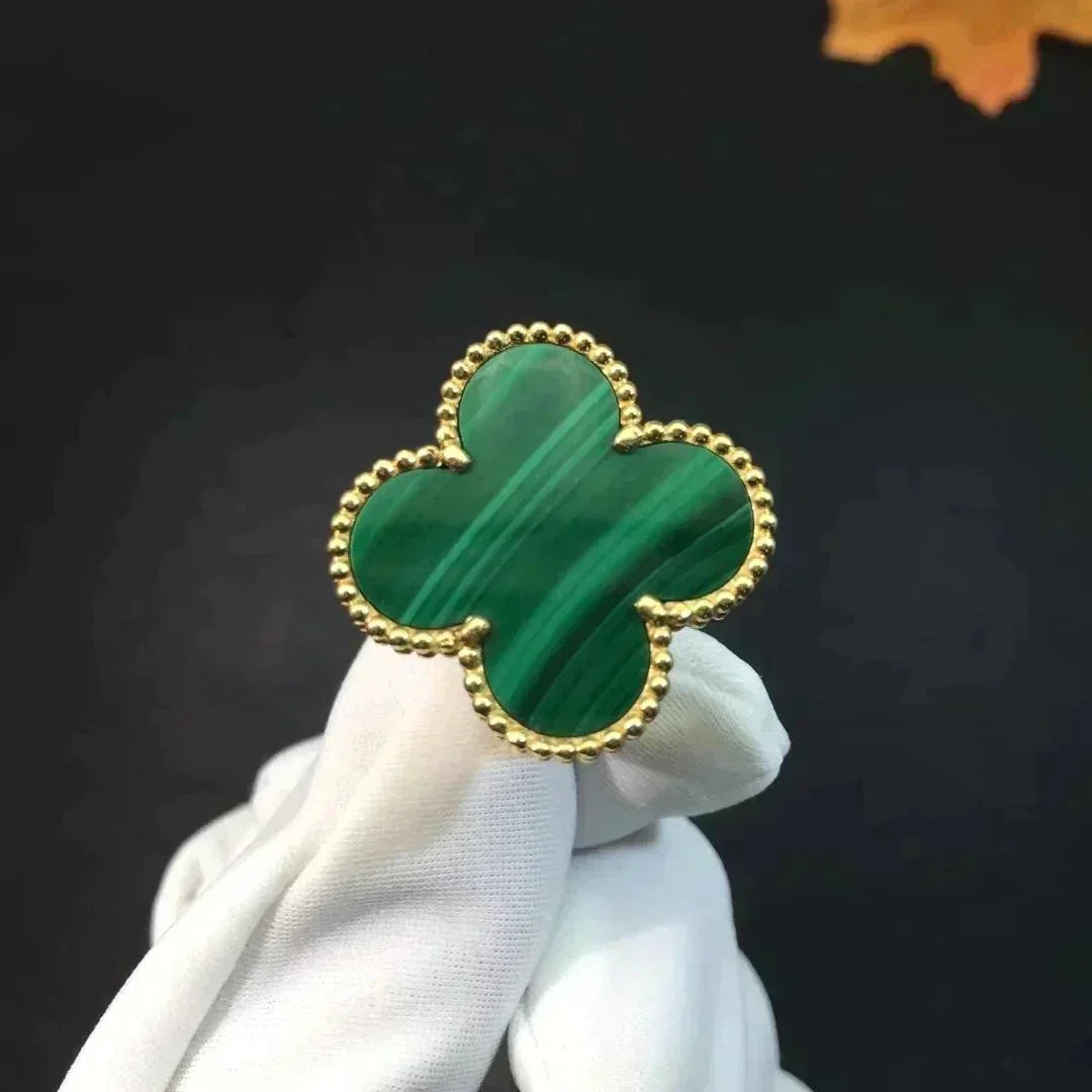 [⭐Shinejoy]CLOVER MALACHITE RING
