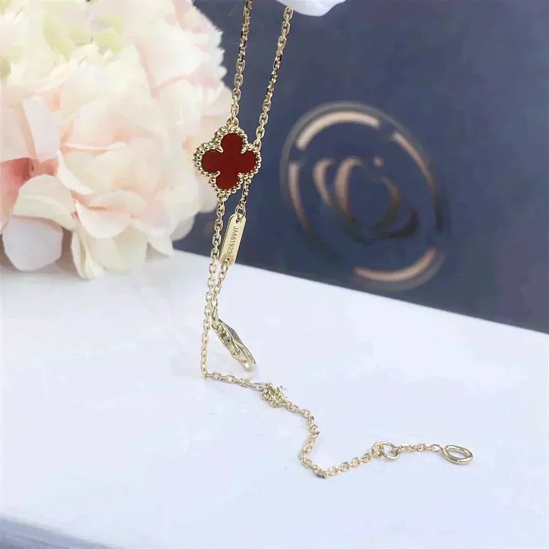 [⭐Shinejoy]CLOVER  CARNELIAN SINGLE FLOWER BRACELET