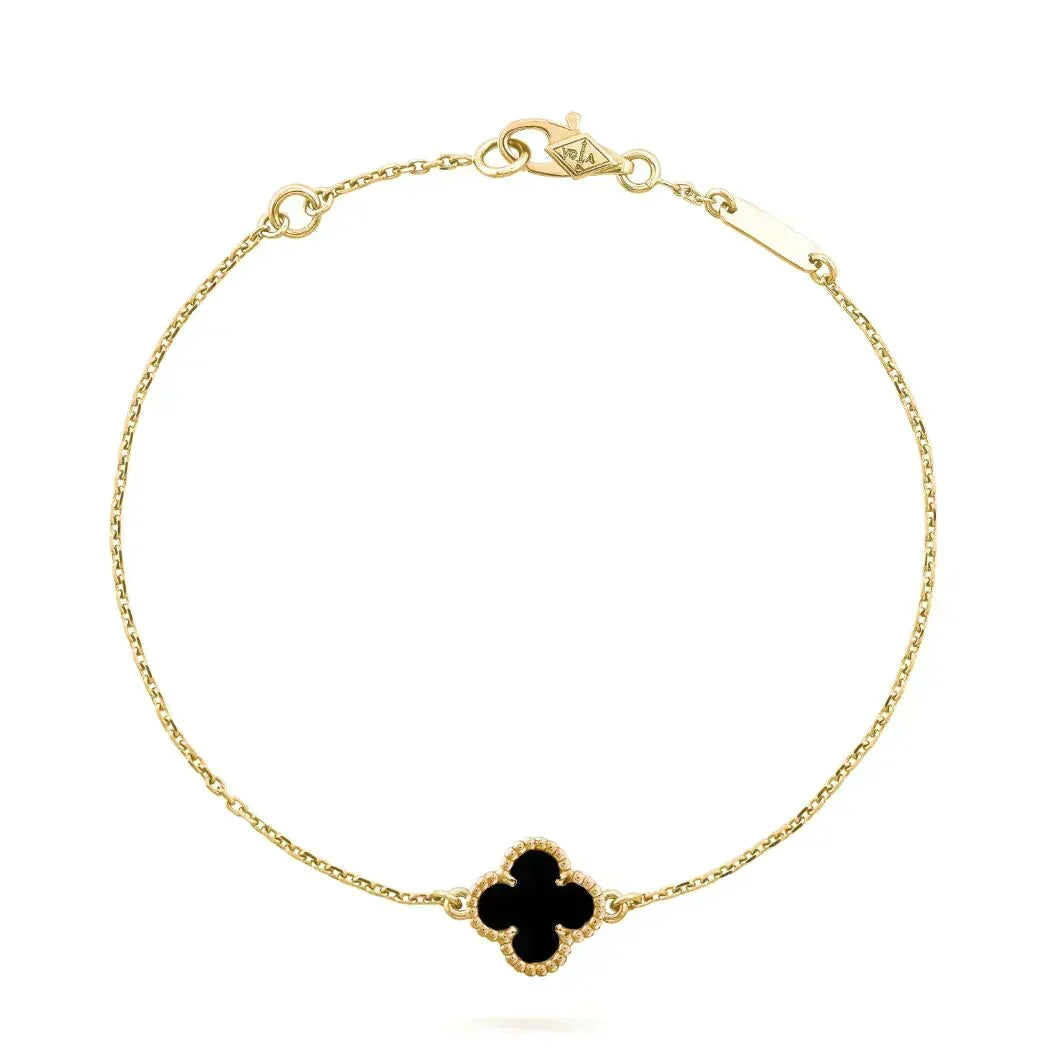 [⭐Shinejoy]CLOVER ONYX SINGLE FLOWER BRACELET