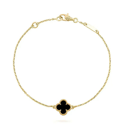 [⭐Shinejoy]CLOVER ONYX SINGLE FLOWER BRACELET