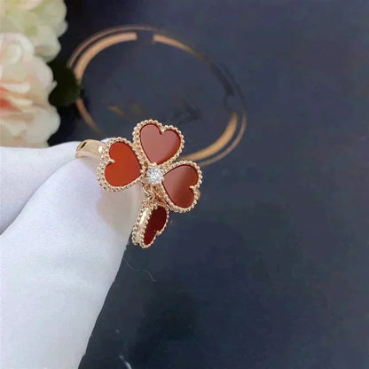 [⭐Shinejoy]SWEET CLOVER CARNELIAN RING