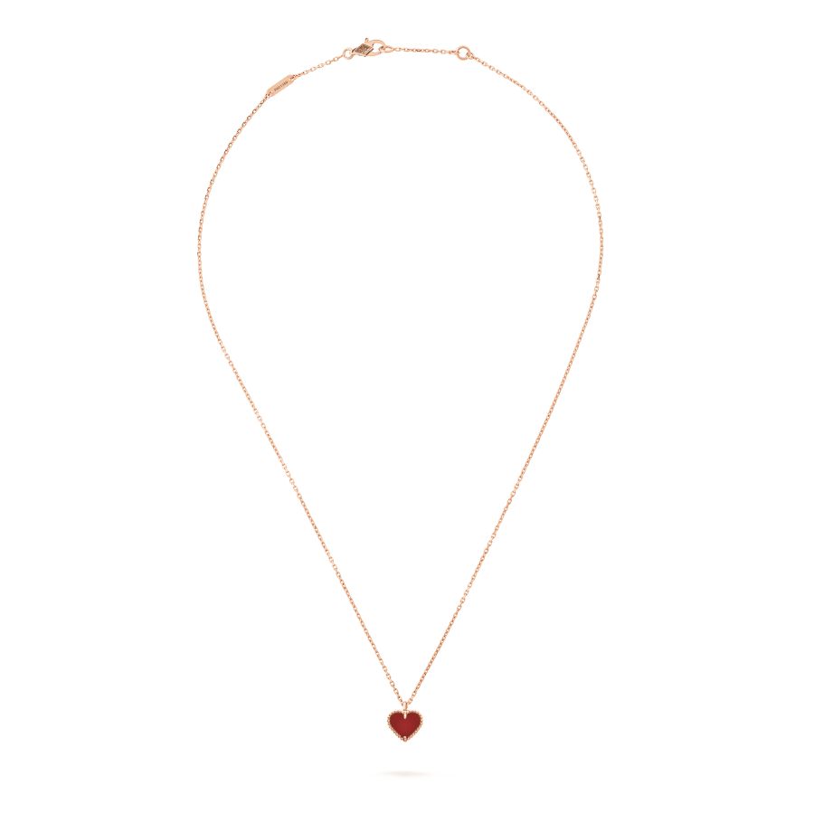 [⭐Shinejoy]SWEET CLOVER CARNELIAN HEART NECKLACE