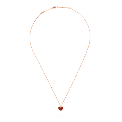 [⭐Shinejoy]SWEET CLOVER CARNELIAN HEART NECKLACE