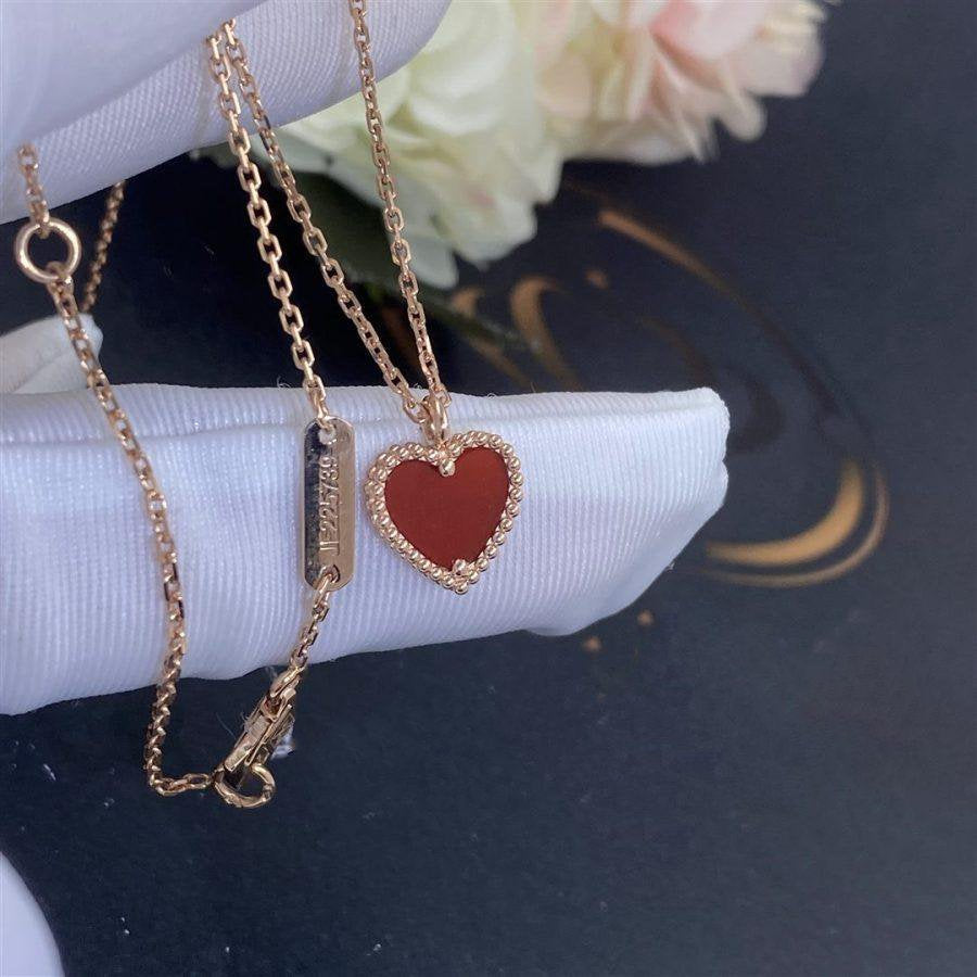 [⭐Shinejoy]SWEET CLOVER CARNELIAN HEART NECKLACE