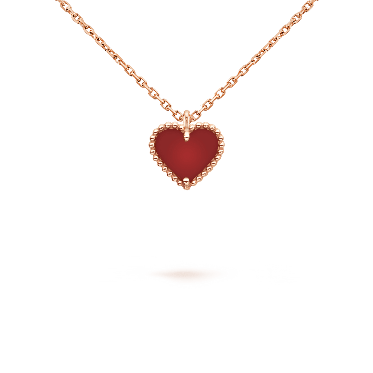 [⭐Shinejoy]SWEET CLOVER CARNELIAN HEART NECKLACE