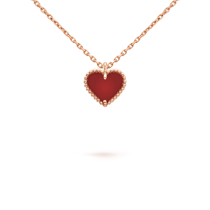 [⭐Shinejoy]SWEET CLOVER CARNELIAN HEART NECKLACE