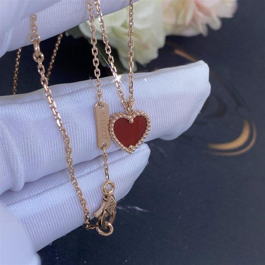 [⭐Shinejoy]SWEET CLOVER CARNELIAN HEART NECKLACE