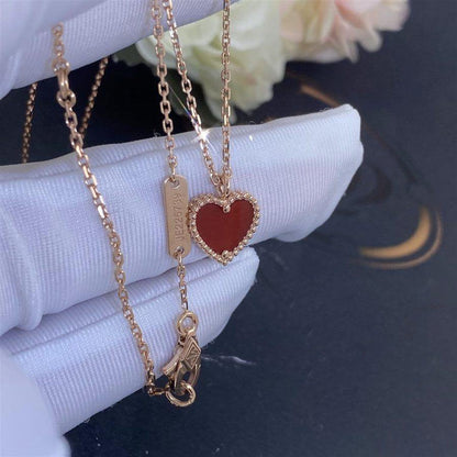 [⭐Shinejoy]SWEET CLOVER CARNELIAN HEART NECKLACE