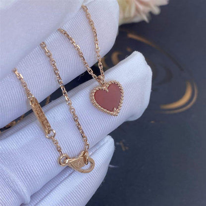 [⭐Shinejoy]SWEET CLOVER CARNELIAN HEART NECKLACE
