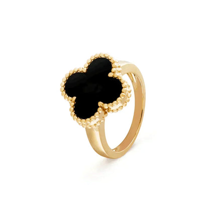 [⭐Shinejoy]CLOVER ONYX RING