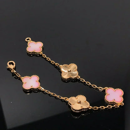 [⭐Shinejoy] CLOVER 5 MOTIFS  PINK MOP BRACELET COLLECTION