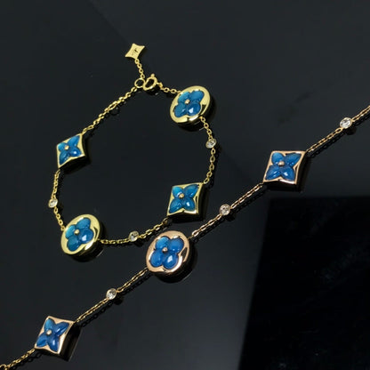 [⭐Shinejoy]STAR AND SUN 4 MOTIF BLUE BRACELET