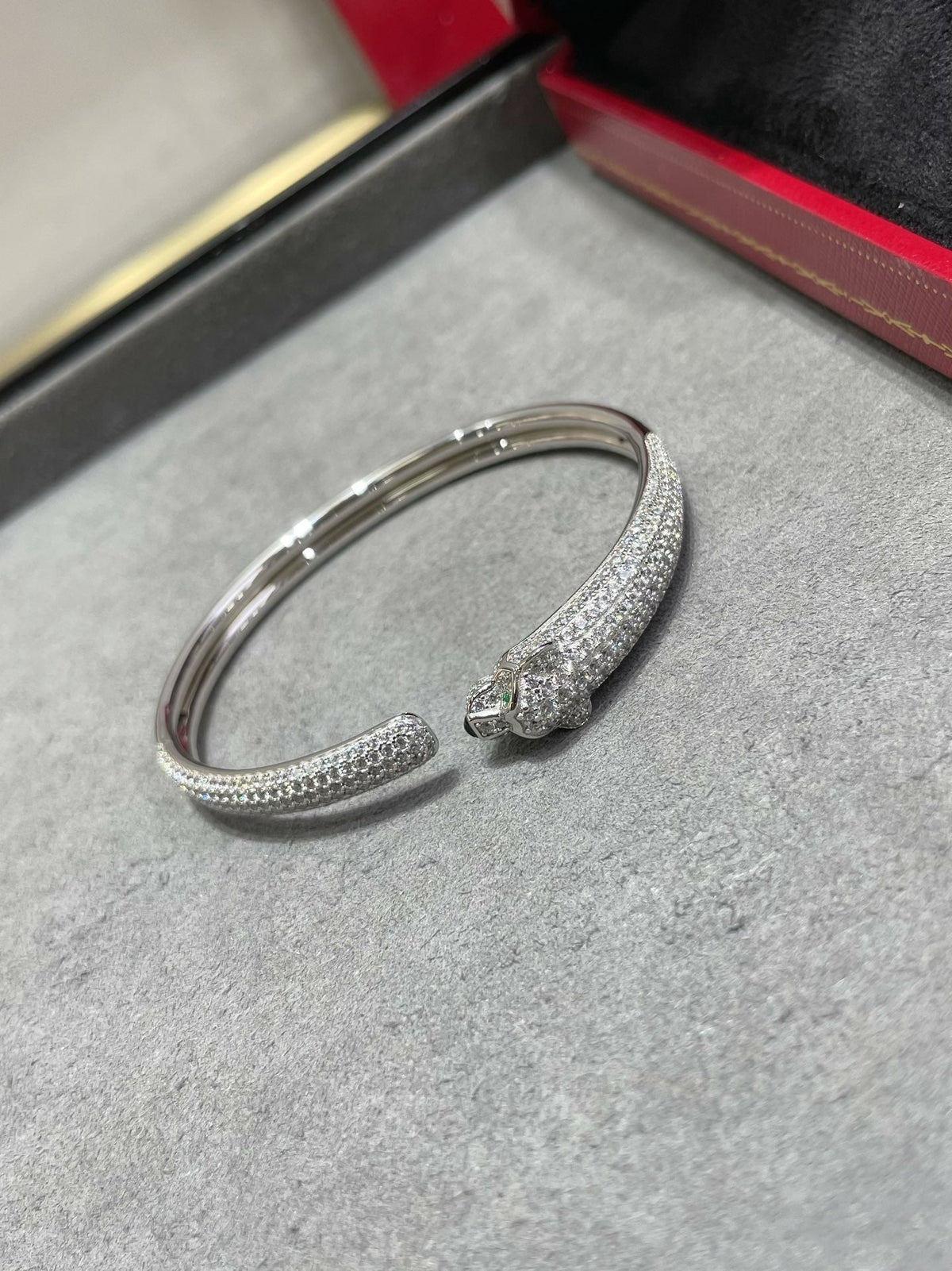 [⭐Shinejoy]PANTHERE FULL DIAMOND OPEN BRACELET