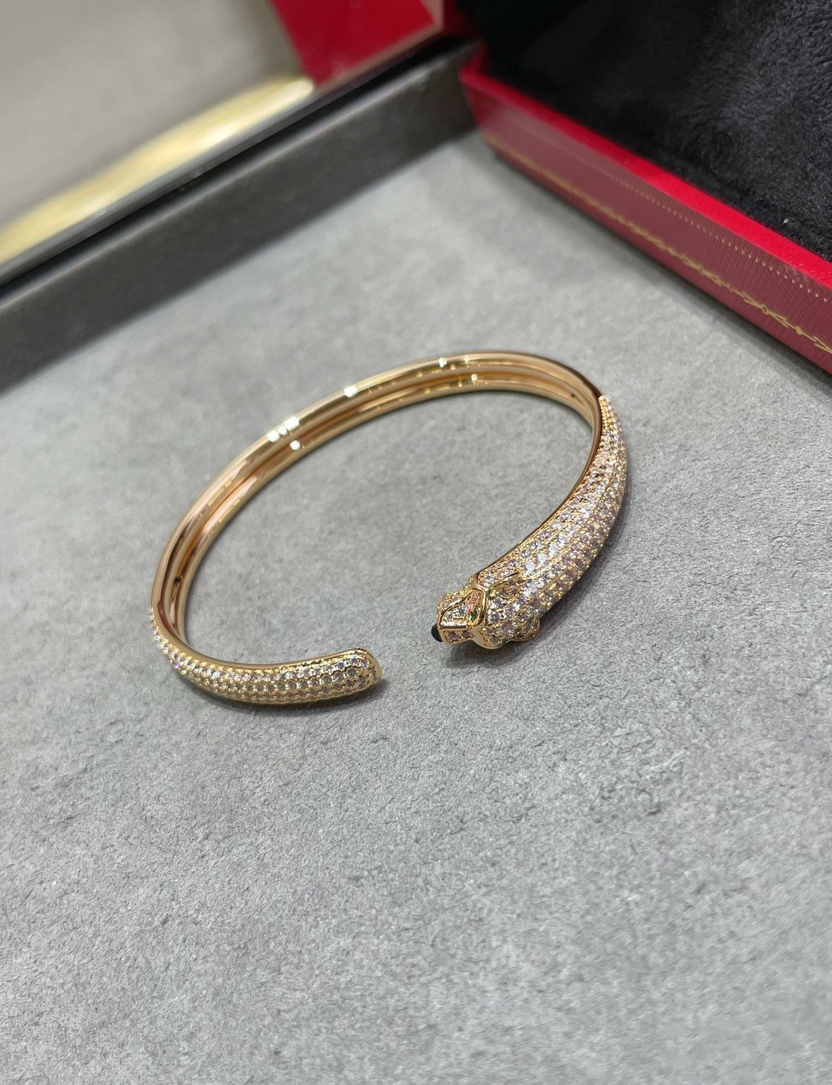 [⭐Shinejoy]PANTHERE FULL DIAMOND OPEN BRACELET