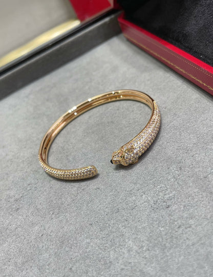 [⭐Shinejoy]PANTHERE FULL DIAMOND OPEN BRACELET