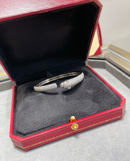 [⭐Shinejoy]PANTHERE FULL DIAMOND OPEN BRACELET
