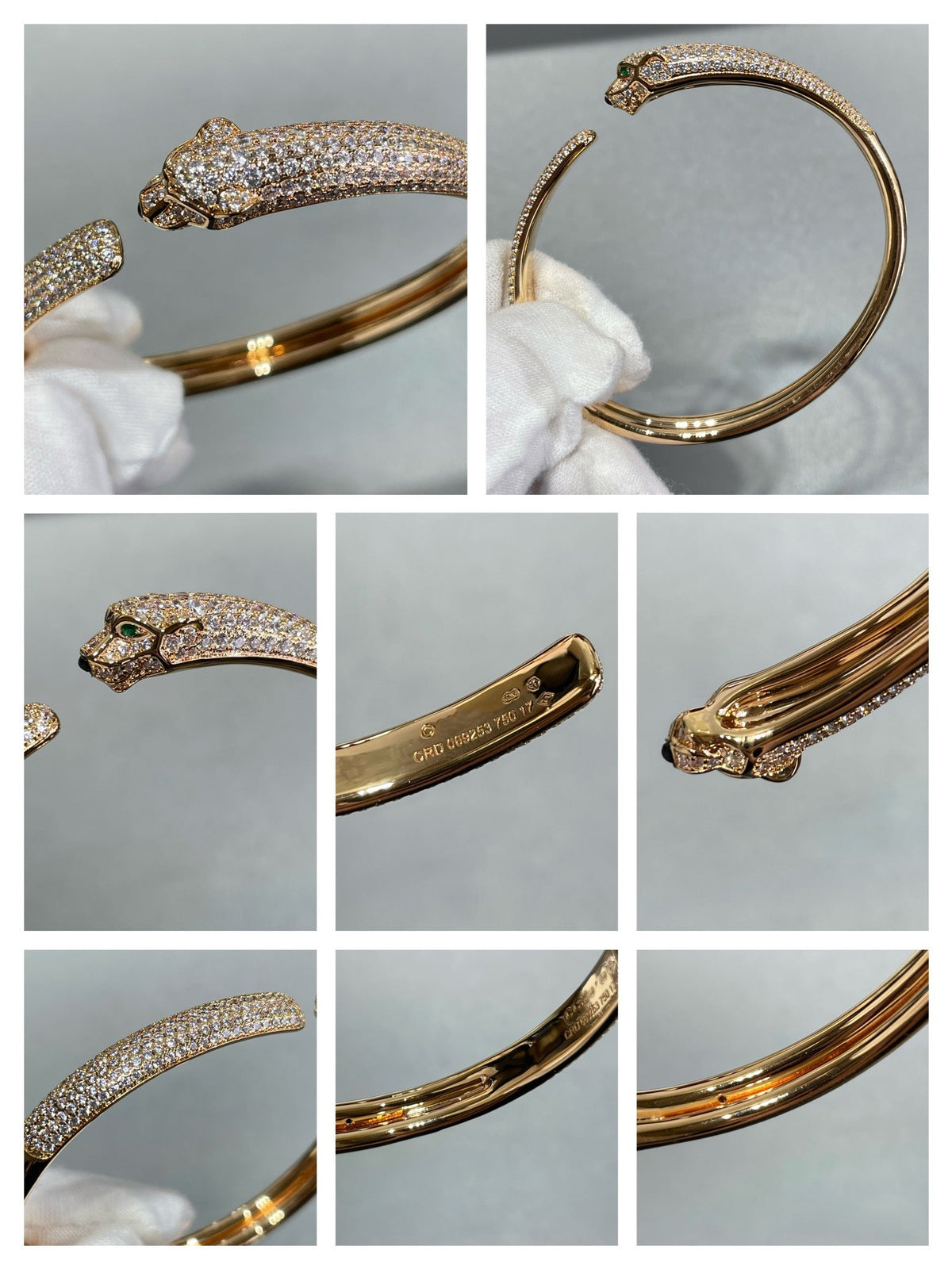 [⭐Shinejoy]PANTHERE FULL DIAMOND OPEN BRACELET