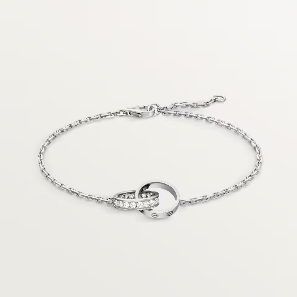 [⭐Shinejoy]LOVE DOUBLE RING HALF DIAMOND BRACELET