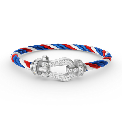 [⭐Shinejoy]FORCE LARGE HORSESHOE FULL DIAMOND BRACELET SILVER