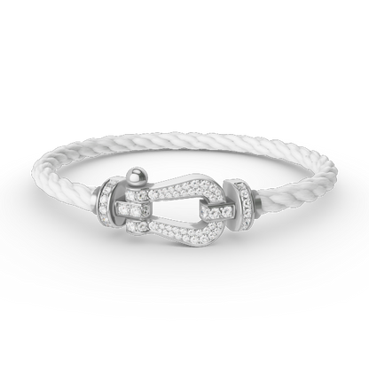 [⭐Shinejoy]FORCE LARGE HORSESHOE FULL DIAMOND BRACELET SILVER